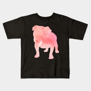 Pink Bulldog Silhouette Kids T-Shirt